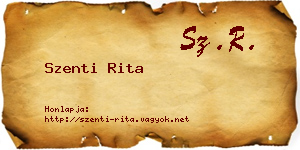 Szenti Rita névjegykártya